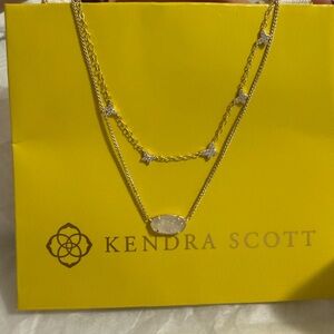 Kendra Scott Yellow Gold Necklace with White Accents